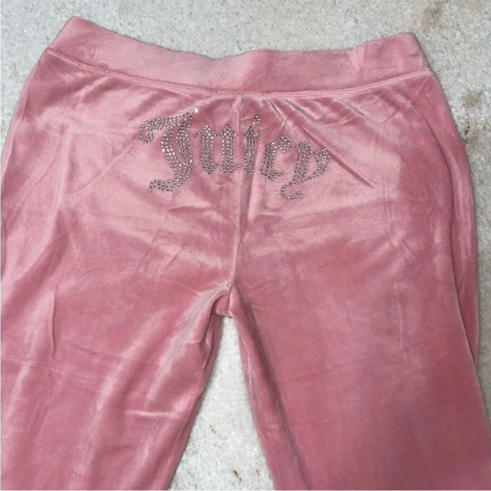 NEW! JUICY COUTURE Velour OG small Bling Tracksuit Set in pink